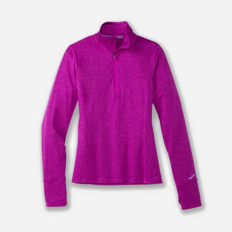 Brooks Dash 1/2 Zip NZ - Women's Running Jackets - Heather Magenta (29843-JHLZ)